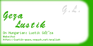 geza lustik business card
